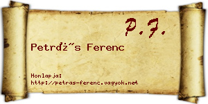 Petrás Ferenc névjegykártya