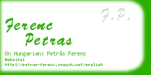 ferenc petras business card